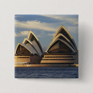 Badge Carré 5 Cm Une lumière sur l'opéra de Sydney, Sydney, New