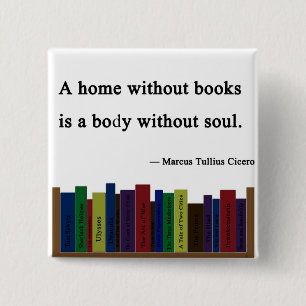 Badge Carré 5 Cm Une maison sans Pin de livres