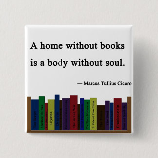 Badge Carré 5 Cm Une maison sans Pin de livres