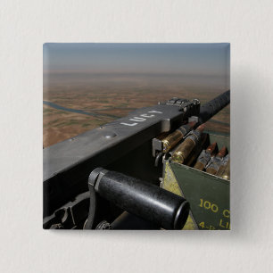 Badge Carré 5 Cm Une mitrailleuse de 50 calibres