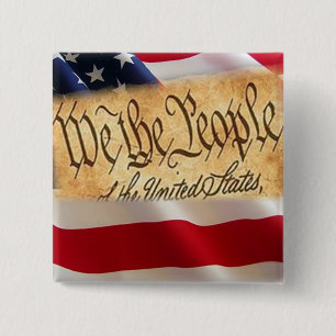 Badge Carré 5 Cm Une nation sous Dieu