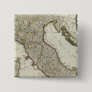 Badge Carré 5 Cm Une nouvelle carte de l'Italie avec les îles de Si