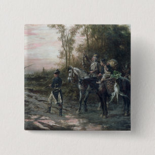 Badge Carré 5 Cm Une partie de forager retournant au camp (huile