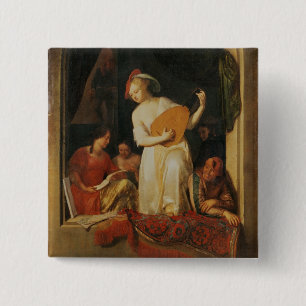 Badge Carré 5 Cm Une partie musicale, 1681