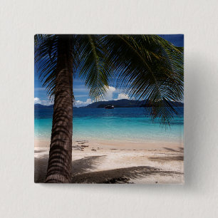 Badge Carré 5 Cm Une plage sur l'île de Wai de KOH en Thaïlande