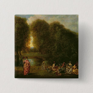 Badge Carré 5 Cm Une réunion en parc