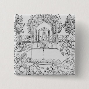 Badge Carré 5 Cm Une scène du Decameron