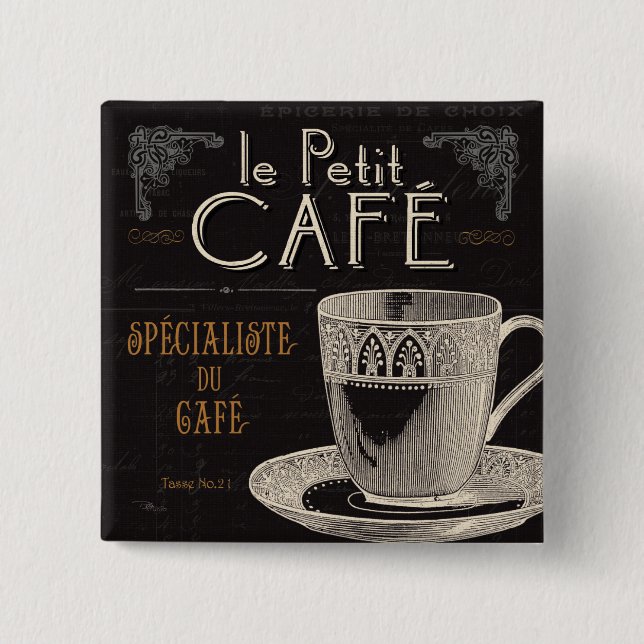 Badge Carré 5 Cm Une tasse de café contemporaine (Devant)