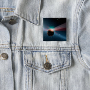 Badge Carré 5 Cm Une Tempête De Comètes Dans Le Système Eta Corvi.