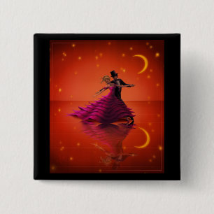 Badge Carré 5 Cm Une valse rouge