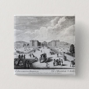 Badge Carré 5 Cm Une vue de l'hôpital d'enfant trouvé