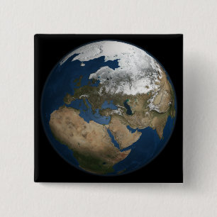 Badge Carré 5 Cm Une vue globale au-dessus de l'Europe et de la