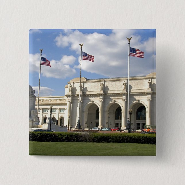 Badge Carré 5 Cm Union Station à Washington, D.C. (Devant)