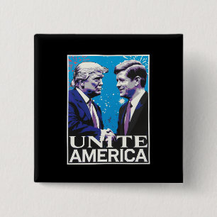 Badge Carré 5 Cm Unir l'Amérique Icône Trump 