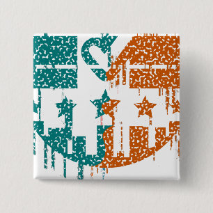 Badge Carré 5 Cm Unité en mouvement - Les moteurs de la démocratie