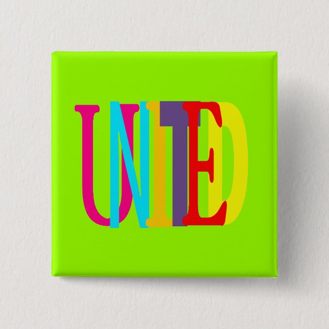 Badge Carré 5 Cm United Square Button (Devant)
