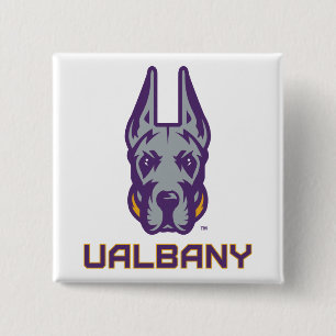 Badge Carré 5 Cm Université d'Albany Great Danes