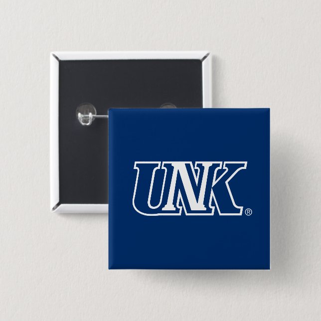 Badge Carré 5 Cm UNK| Université du Nebraska à Kearney (Devant & derrière)