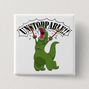 Badge Carré 5 Cm Unstopable T-Rex