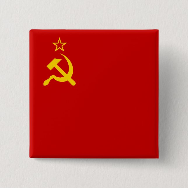 Badge Carré 5 Cm URSS Union soviétique Drapeau faucon communiste fa (Devant)