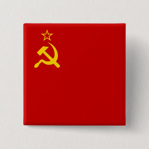 Badge Carré 5 Cm URSS Union soviétique Drapeau faucon communiste fa