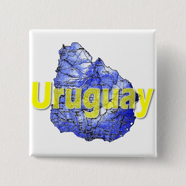 Badge Carré 5 Cm Uruguay (Devant)