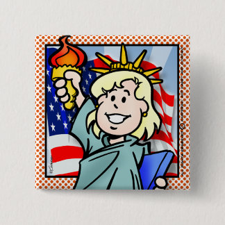 BADGE CARRÉ 5 CM USA