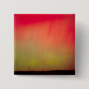 Badge Carré 5 Cm USA, Idaho. Aurora borealis, aurore boréale à 2