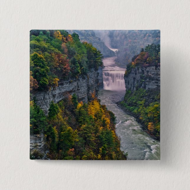 Badge Carré 5 Cm USA, New York, Letchworth State Park. et (Devant)