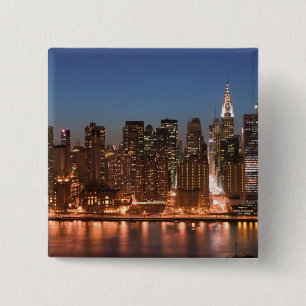 Badge Carré 5 Cm USA, New York, New York, Manhattan : Aérien