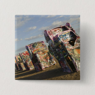 Badge Carré 5 Cm USA, TEXAS, Panhandle Area, Amarillo : Cadillac