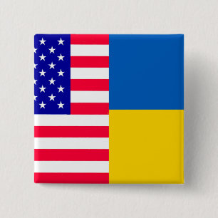 Badge Carré 5 Cm USA Ukraine
