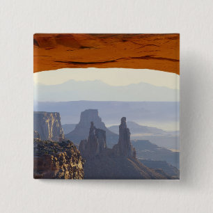 Badge Carré 5 Cm USA, Utah, Canyonlands National Park, vue sur les