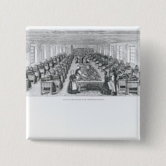 Badge Carré 5 Cm Usine de chaussure (Devant)