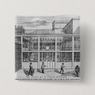 Badge Carré 5 Cm Usine pour des cartouches de fusil de chasse,