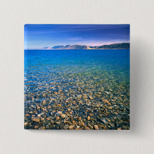 Badge Carré 5 Cm UTAH. ÉTATS-UNIS. L'eau claire du lac Bear révèle
