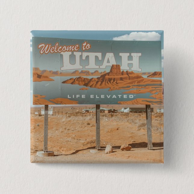 Badge Carré 5 Cm Utah Life Eleved (Devant)
