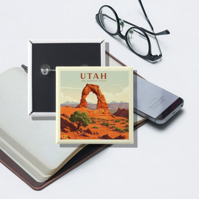 Badge Carré 5 Cm Utah vintage (Créateur téléchargé)