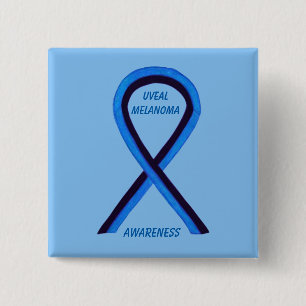 Badge Carré 5 Cm Uveal Melanoma Sensibilisation Ruban Angel Personn