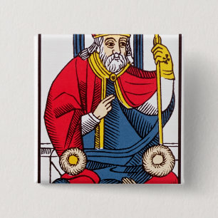 Badge Carré 5 Cm V le pape, carte de tarot