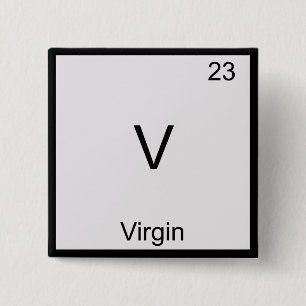 Badge Carré 5 Cm V - Symbole T-shirt de l'élément de chimie de Vi
