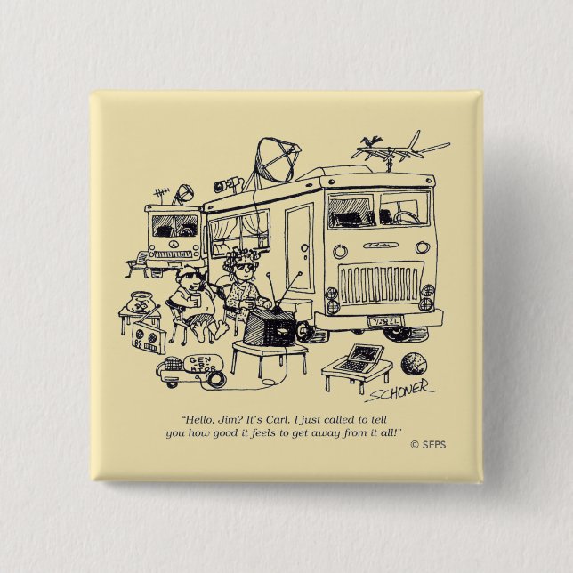 Badge Carré 5 Cm Vacances de famille (Devant)