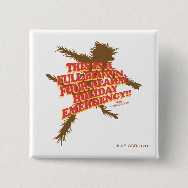 Badge Carré 5 Cm Vacances Noël | Vacances à quatre alarmes (Devant)