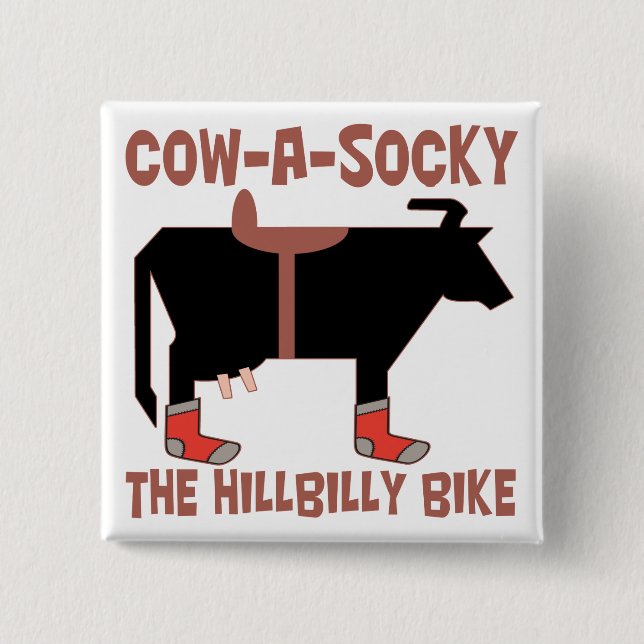 Badge Carré 5 Cm Vache A Socky (Devant)