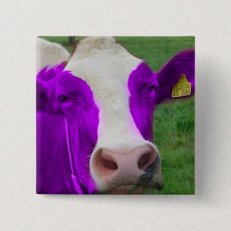 Badge Carré 5 Cm vache pourpre