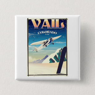 Badge Carré 5 Cm Vail Colorado affiche de voyage vintage