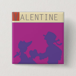 Badge Carré 5 Cm <Valentine> par Steve Collier