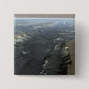 Badge Carré 5 Cm Valles Marineris, le Grand Canyon de Mars