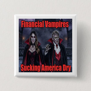 Badge Carré 5 Cm Vampire financier Trump