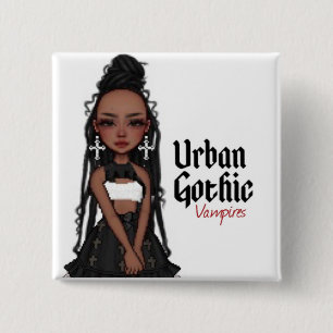 Badge Carré 5 Cm Vampires gothiques urbains Pin 1